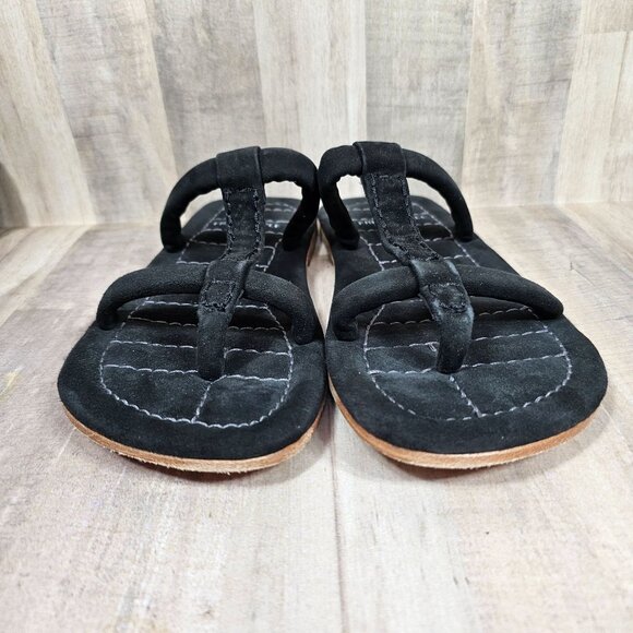 Free People Hadden Sandals Womans Size 7 Black Suede Slip On - Picture 2 of 8